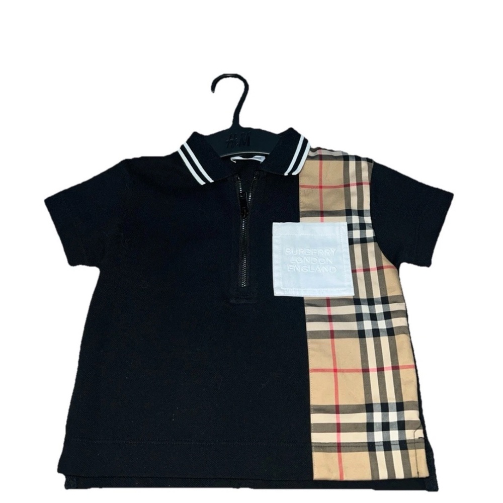 Burberry London England Half Zip Boys 18 Month Short Sleeve Top
